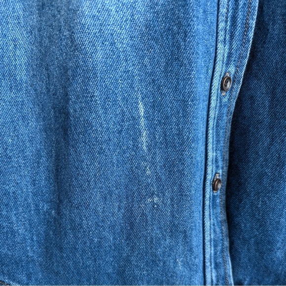 Mavi Blue Denim Shirt Jacket with Pink & Green Floral Embroidery - Picture 8 of 9